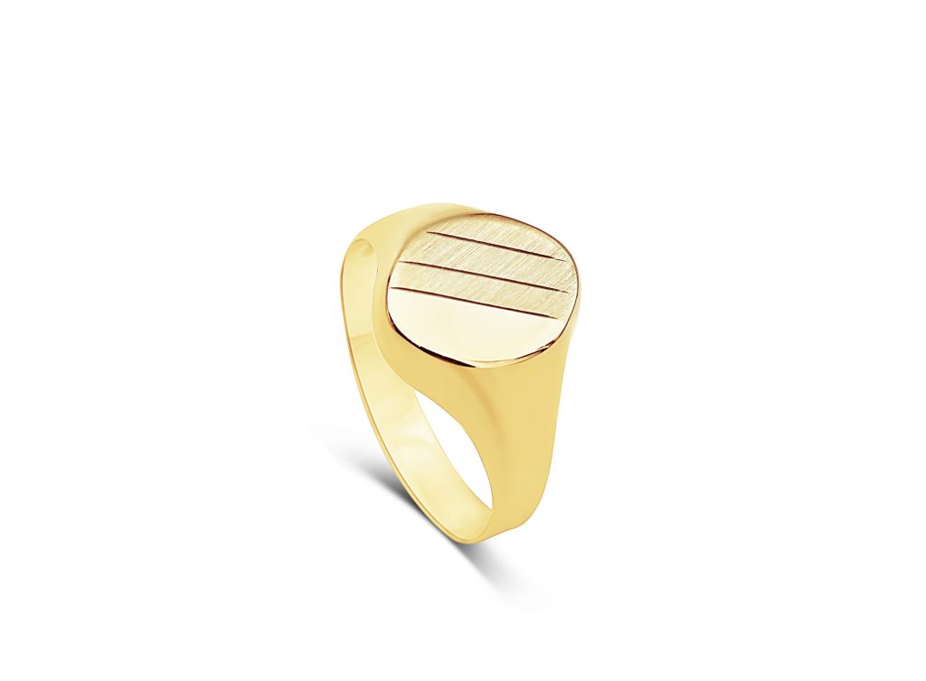 טבעת חותם לגבר זהב צהוב 14 קראט