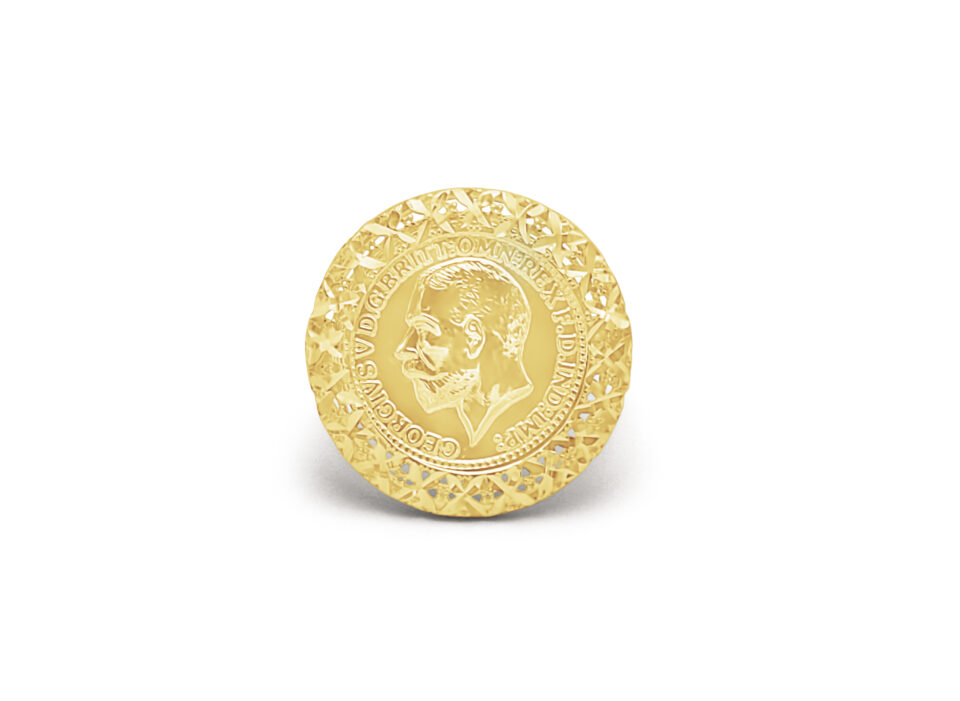 טבעת מטבע זהב - עיצוב מיוחד