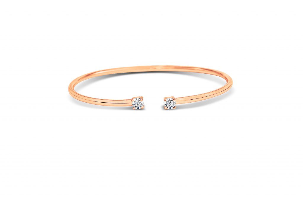 צמיד בנגל רוז גולד 18 קראט ויהלומים