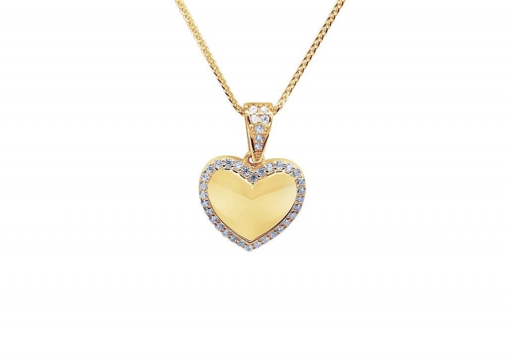 שרשרת לב זרקונים