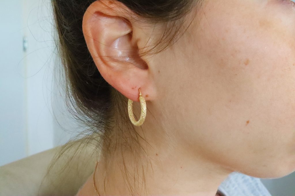 עגילי חישוק גימור נצנצים עובי 3 ממ