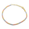 צמיד זהב כדורים - שלושה צבעים. עובי 2.5 ממ
