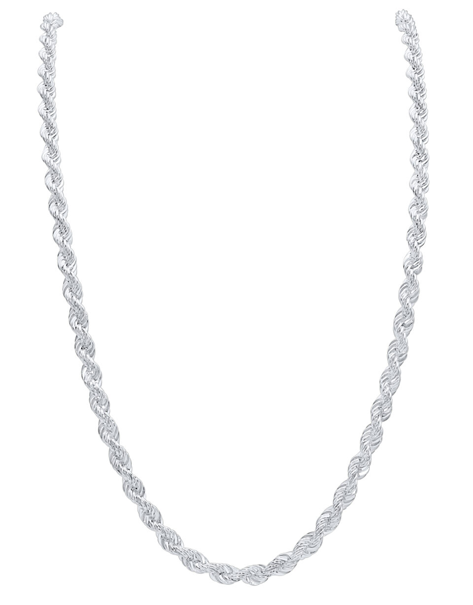 שרשרת חבל זהב 2.7 ממ זהב לבן 14 קראט