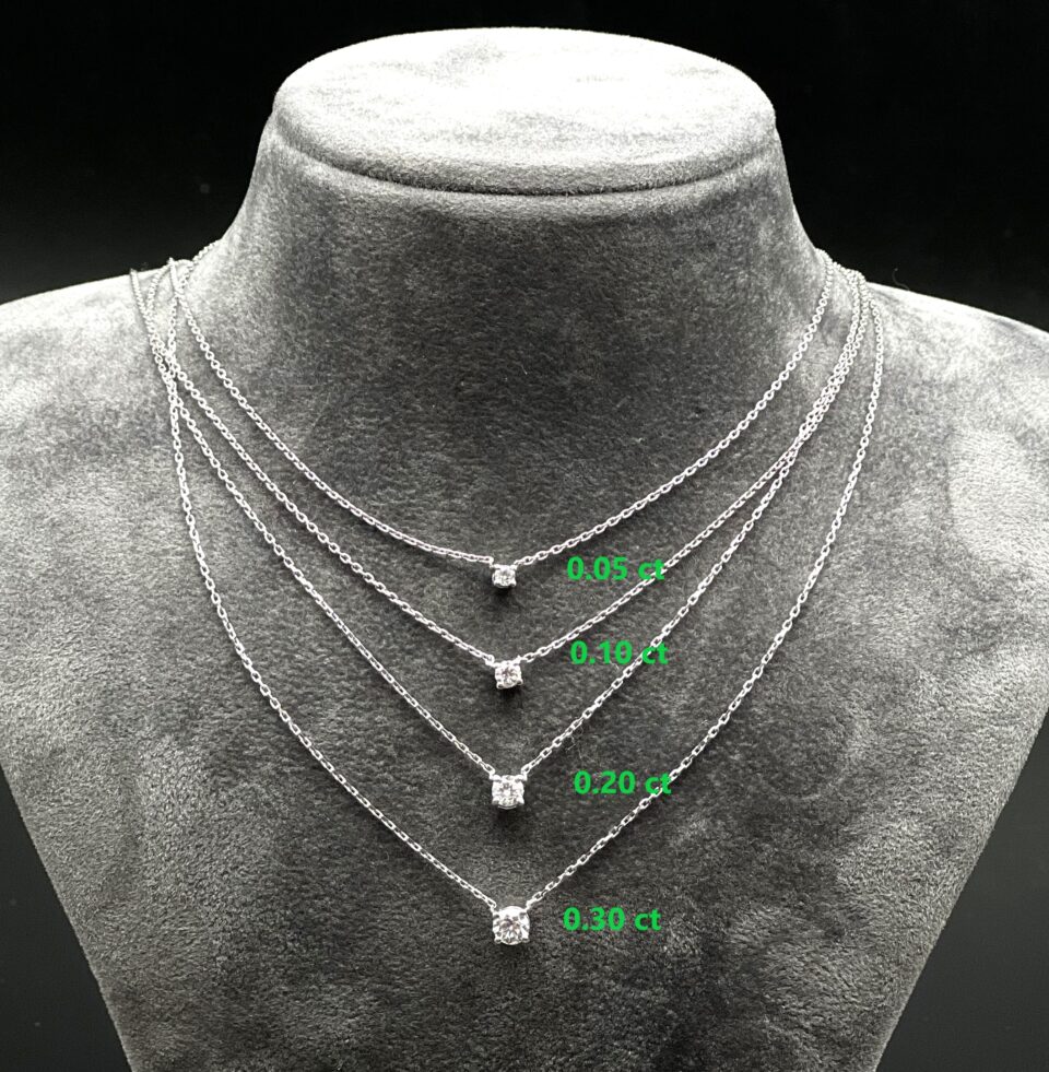 שרשרת סוליטר יהלום מרחף