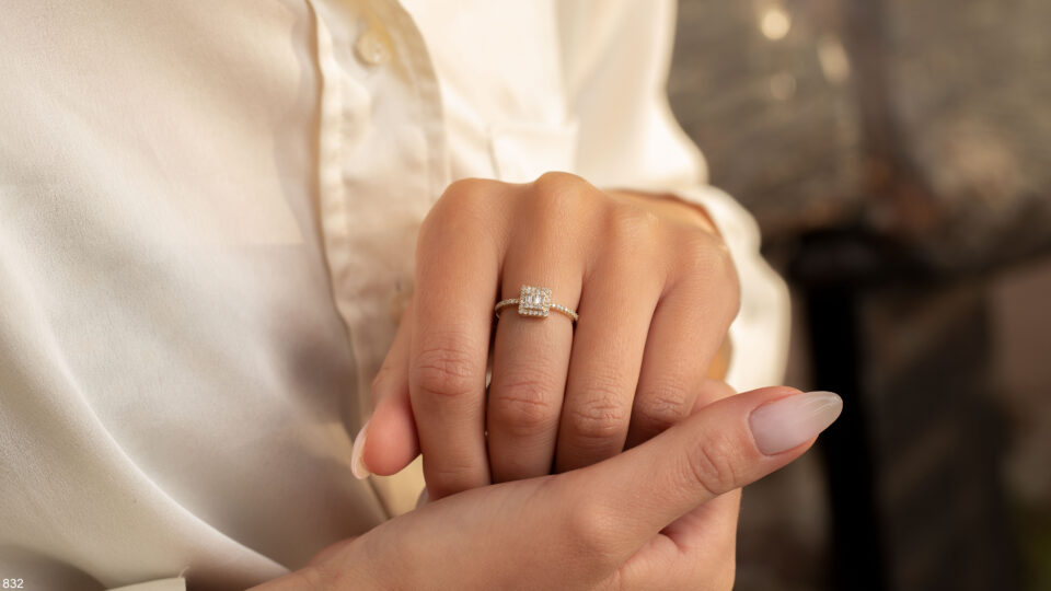 טבעת יהלומים טניה זהב צהוב המחשה