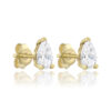 עגילים צמודים לאוזן מזהב צהוב 14 קראט משובצים זרקון בצורת טיפה