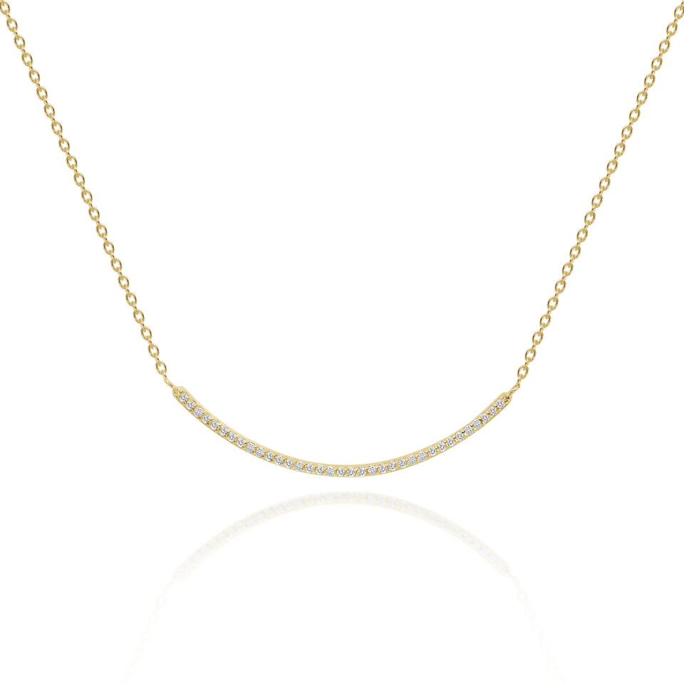 שרשרת שורה יהלומים מזהב צהוב 14 קראט