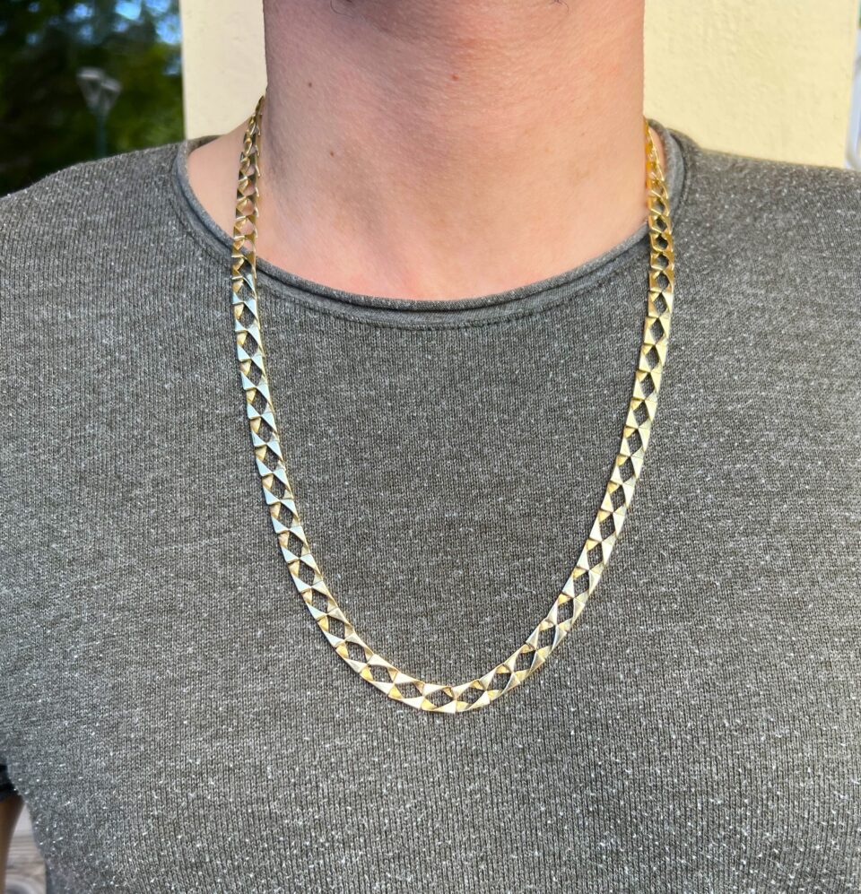 שרשרת גורמט זהב עבה לגבר מזהב אמיתי 14 קראט. תכשיטי בר-דור