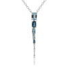 שרשרת ותליון ארוך בלו טופז ויהלומים. תכשיטי בר-דור