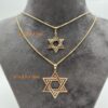 תליון מגן דוד קטן וגדול מזהב 14 קראט אמיתי. תכשיטי בר-דור