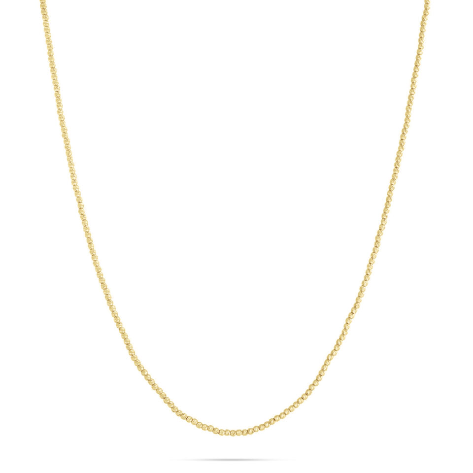 שרשרת כדורים מזהב 14 קראט בגימור חריטות לייזר. תכשיטי בר-דור הרצליה-Yellow