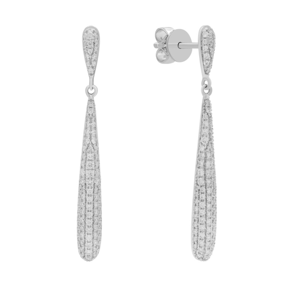 עגילי יהלומים ארוכים