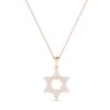 שרשרת מגן דוד יהלומים זהב אדום תכשיטי בר-דור