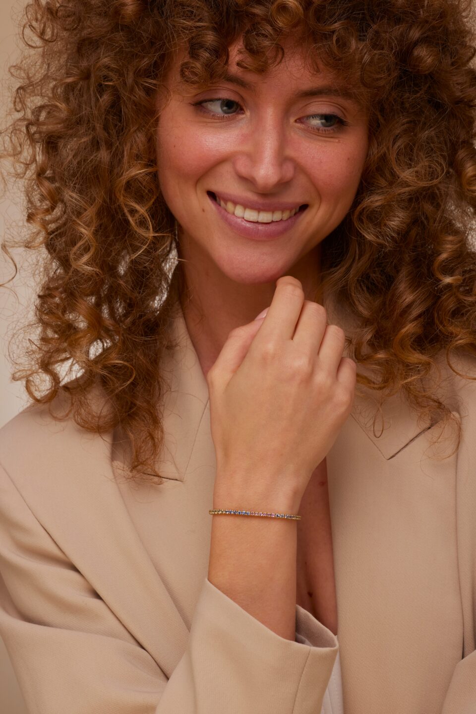 צמיד RAINBOW אבני ספיר טבעיות צבעוניות. תכשיטי בר-דור