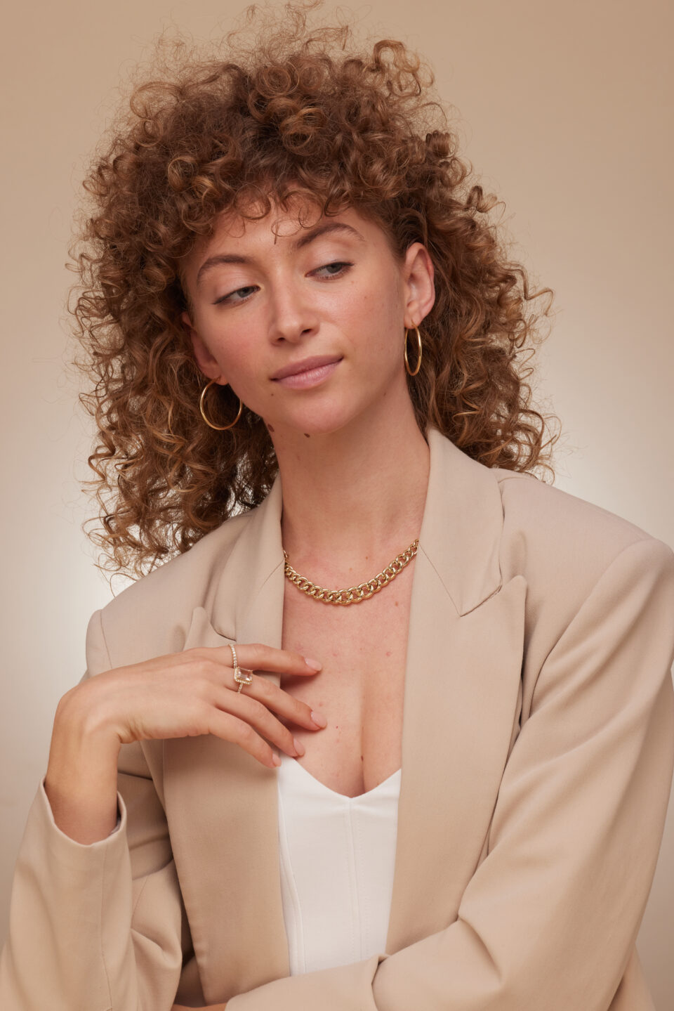 שרשרת חוליות דה-גרדה מזהב 14 קראט אמיתי. תכשיטי בר-דור