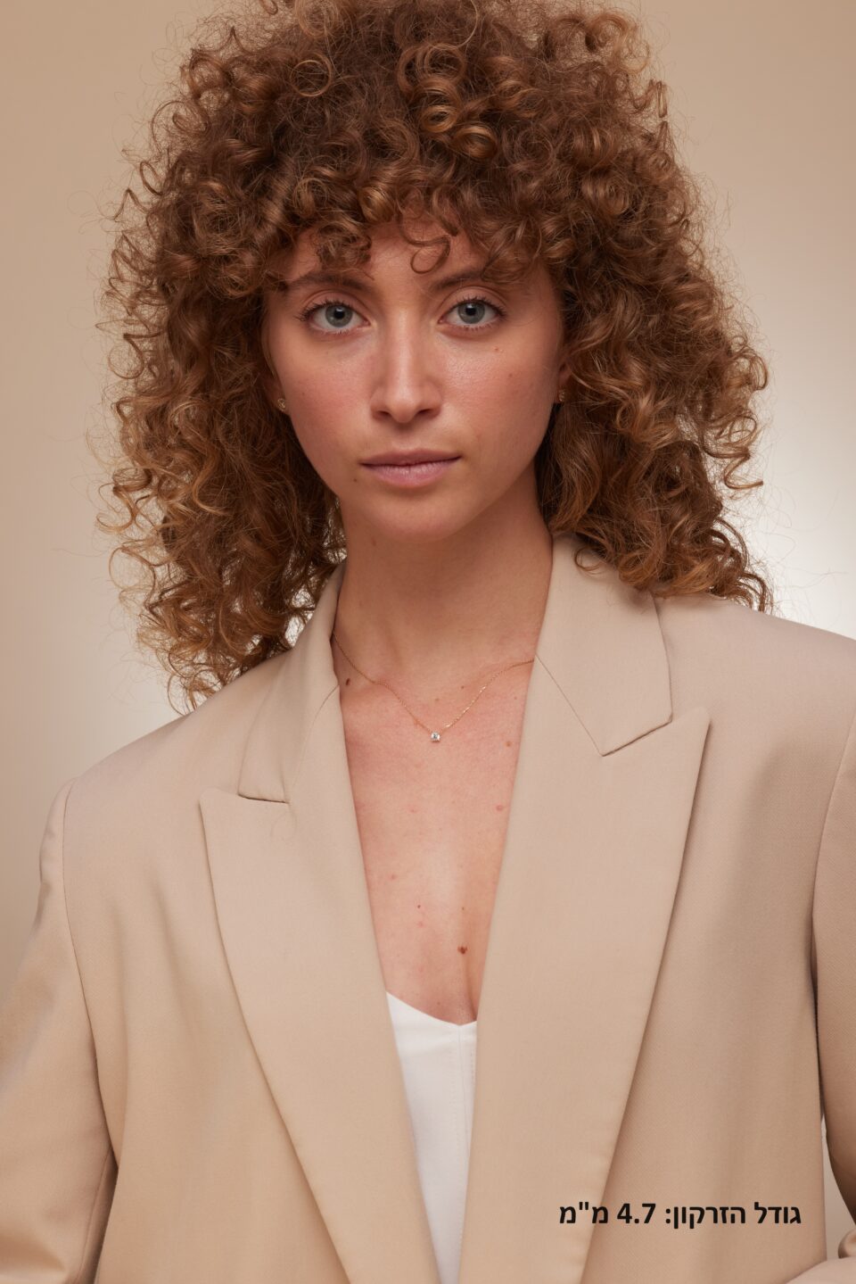 שרשרת סוליטר זרקון זהב 14 קראט. גודל 4.7 ממ