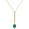 תליון אמרלד ויהלומים - זהב 14 קראט