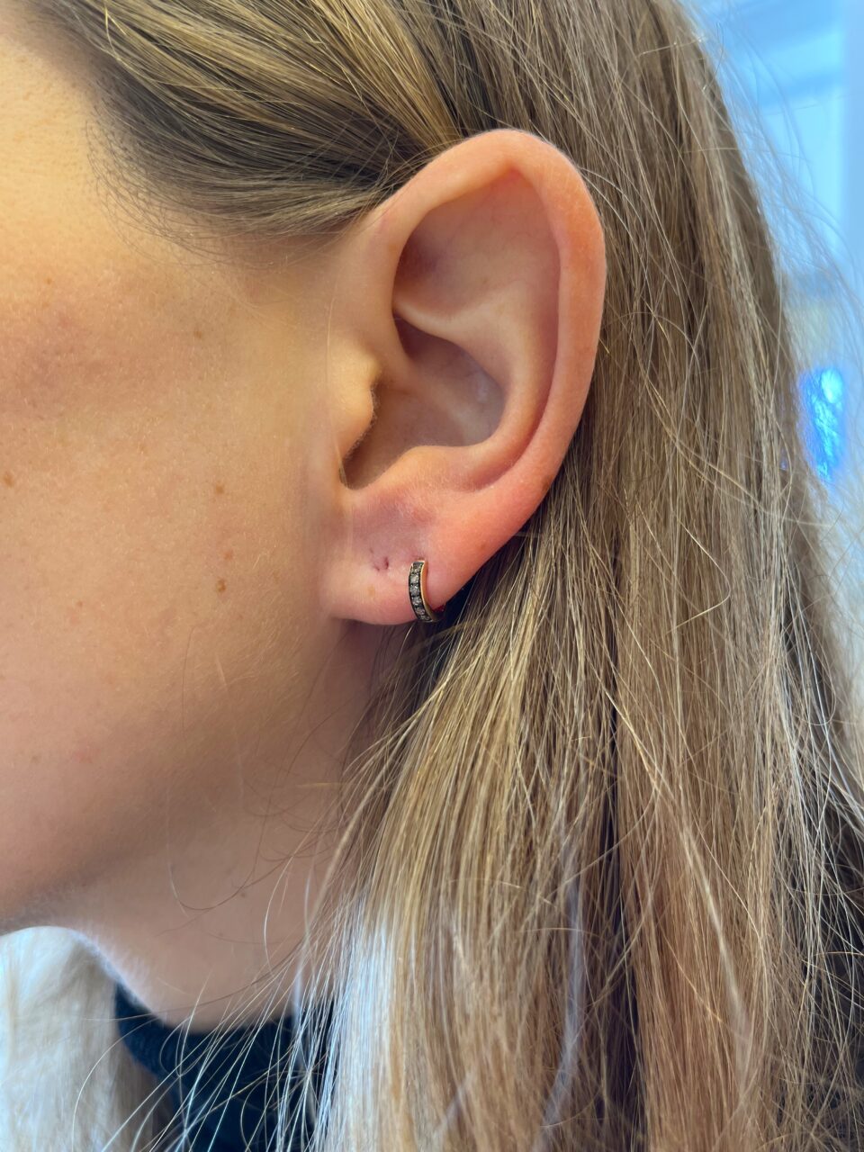 עגילי ג'יפסי יהלומים חומים