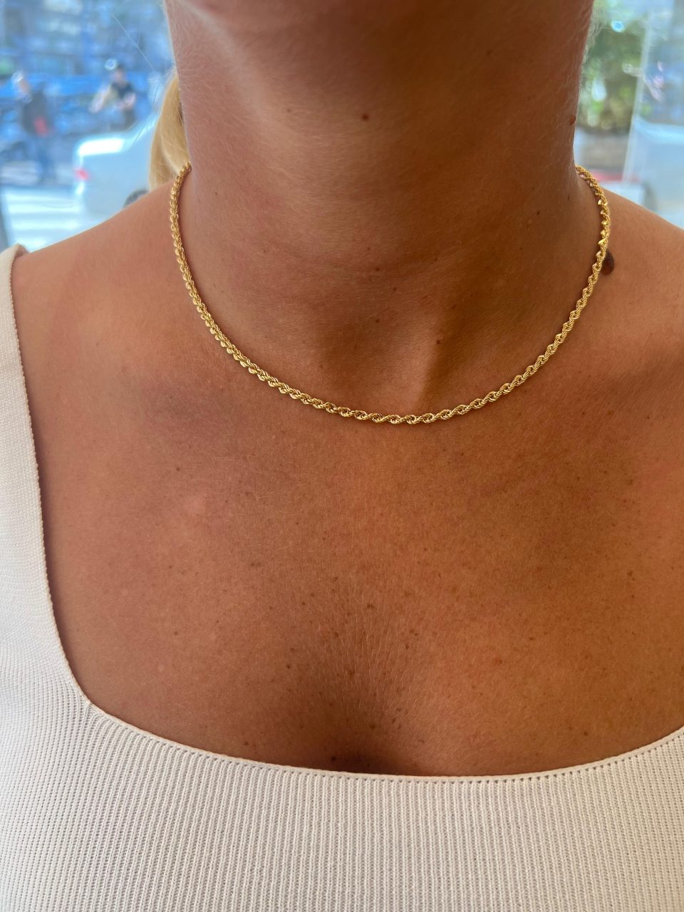 שרשרת חבל 2.7 ממ זהב אמיתי 14 קראט