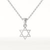 שרשרת מגן דוד קטן מזהב לבן 14 קראט