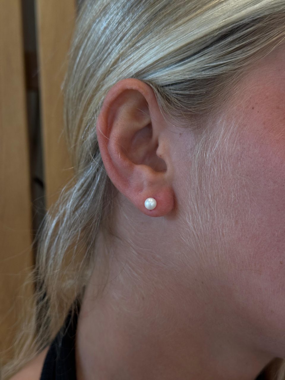 עגילי פנינה צמודים לאוזן 5 ממ