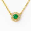 שרשרת אמרלד ויהלומים - זהב צהוב 14 קראט