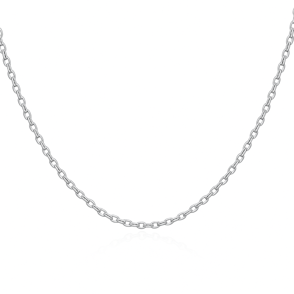 שרשרת חוליות אנקר 2.7 על 1.6 ממ זהב לבן 14 קראט . תכשיטי בר-דור