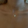 שרשרת יהלום מעבדה בחיתוך לב 2 קראט זהב 14 קראט. תכשיטי בר-דור