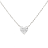 שרשרת לב יהלום מעבדה 2 קראט - זהב לבן 14 קראט