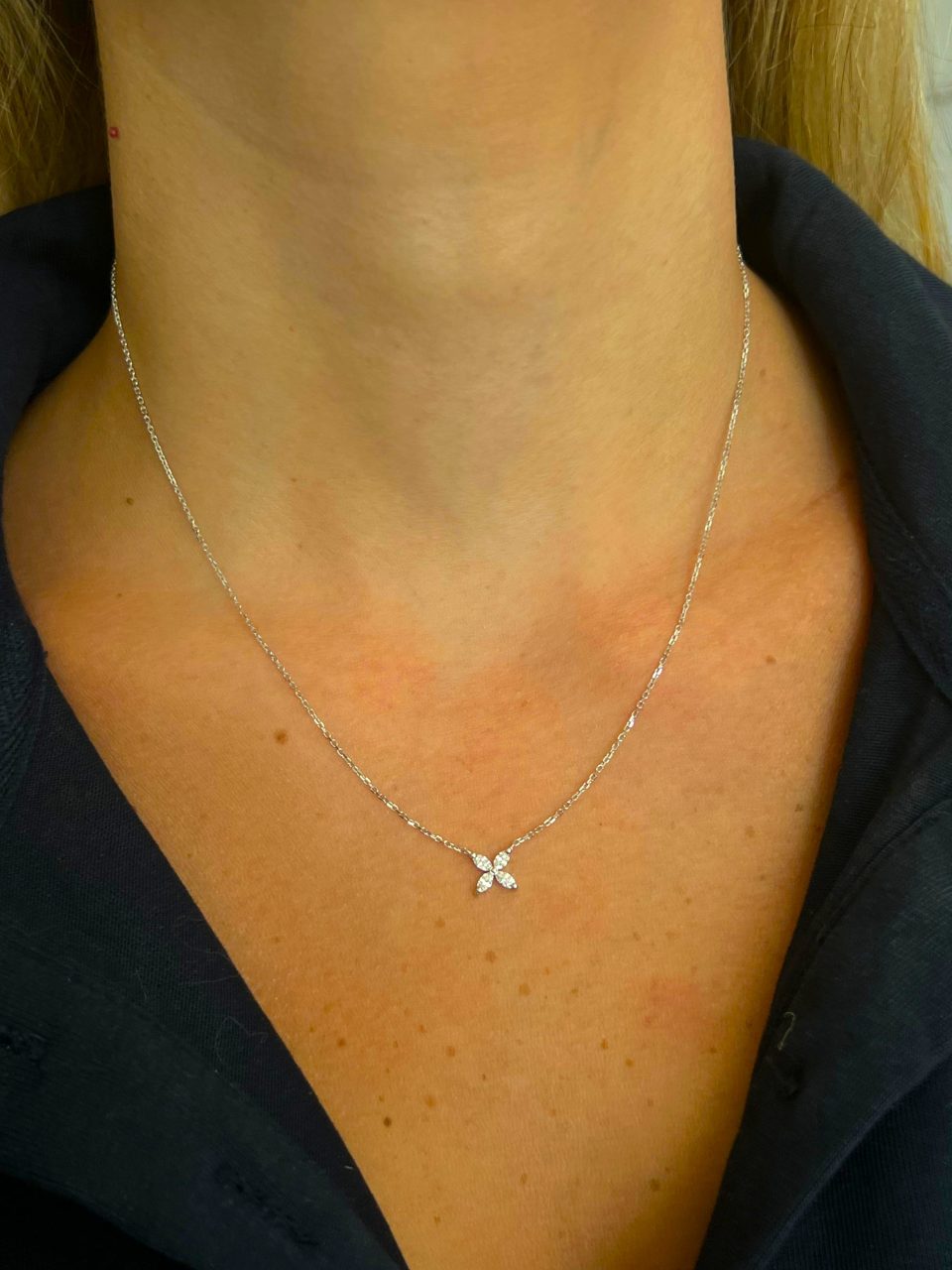 שרשרת מרקיזות יהלומי מעבדה זהב 14 קראט