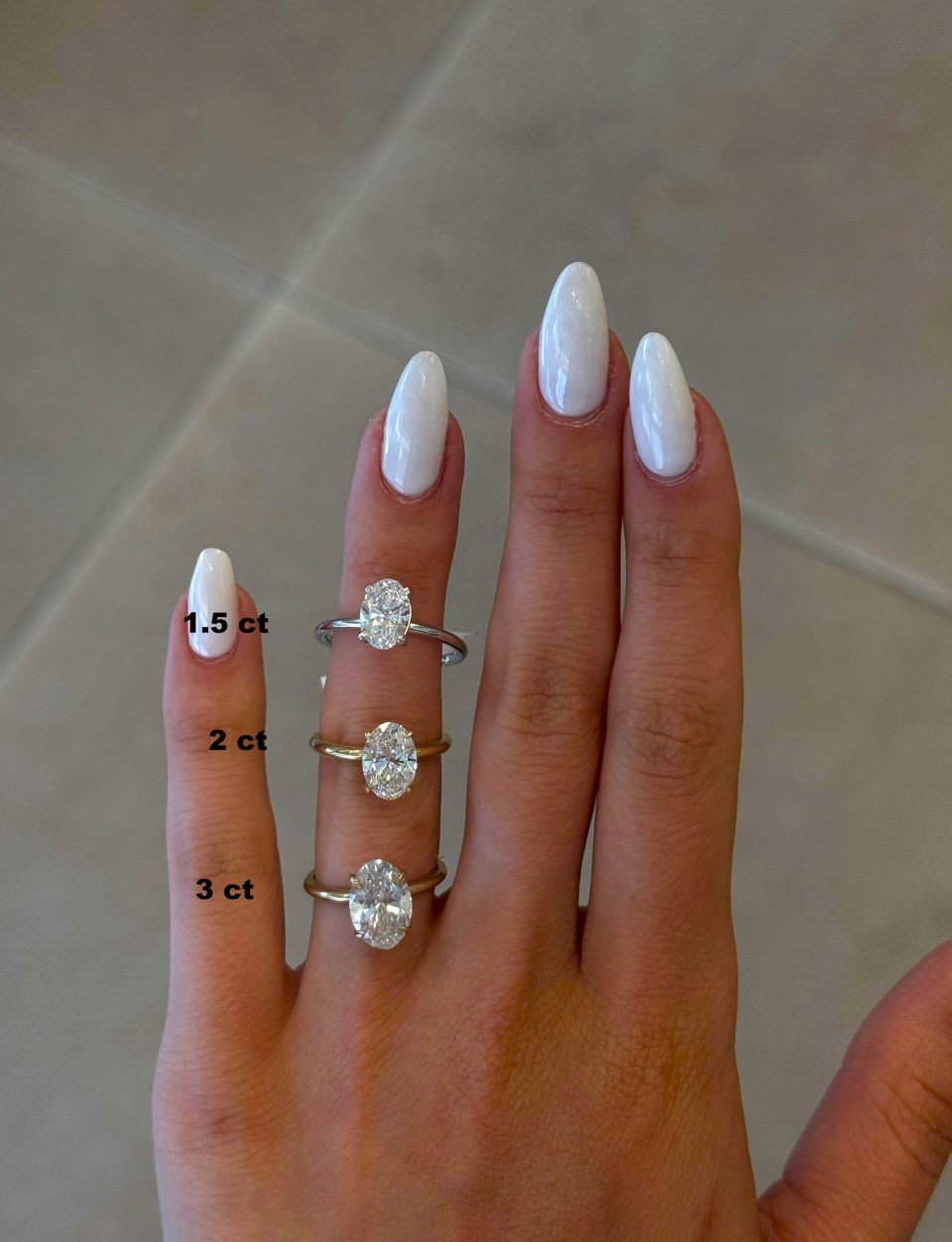 טבעת סוליטר אובל יהלום מעבדה