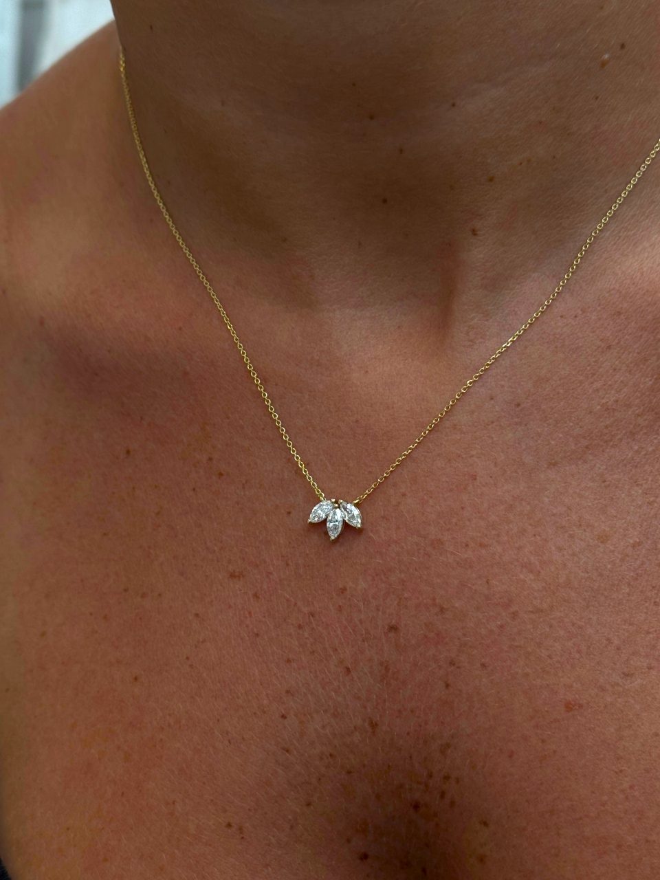 שרשרת טריו מרקיזות יהלומי מעבדה