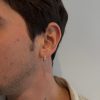 עגיל זהב בודד לגבר. ג'יפסי משובץ זרקונים. קוטר 14.7 ממ