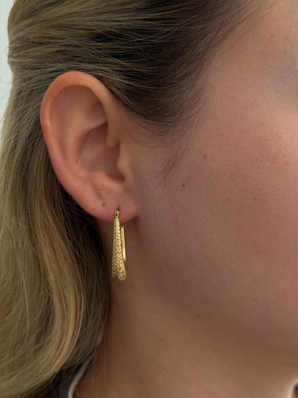 עגילים ארוכים מזהב 14 קראט - דגם בר