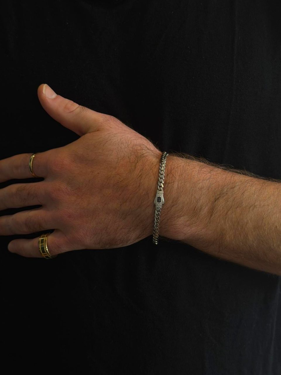 צמיד גורמט חוליות Cuban Link ברוחב 5 ממ מזהב לבן 14 קראט