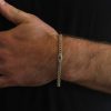 צמיד גורמט לגבר מזהב 14 קראט משובץ זרקונים Monaco Chain . תכשיטי בר-דור
