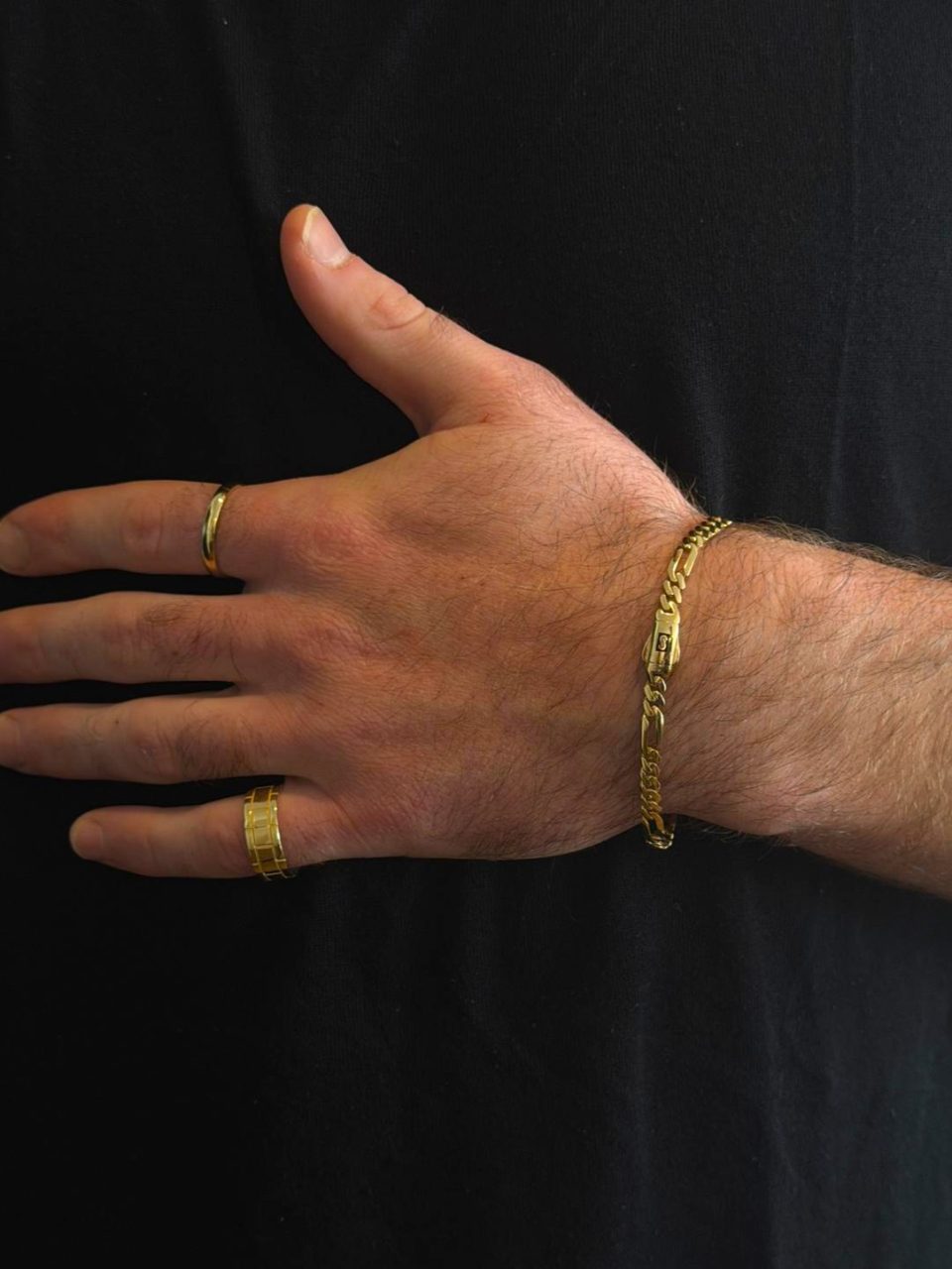 צמיד פיגארו זהב - רוחב 5 מ"מ