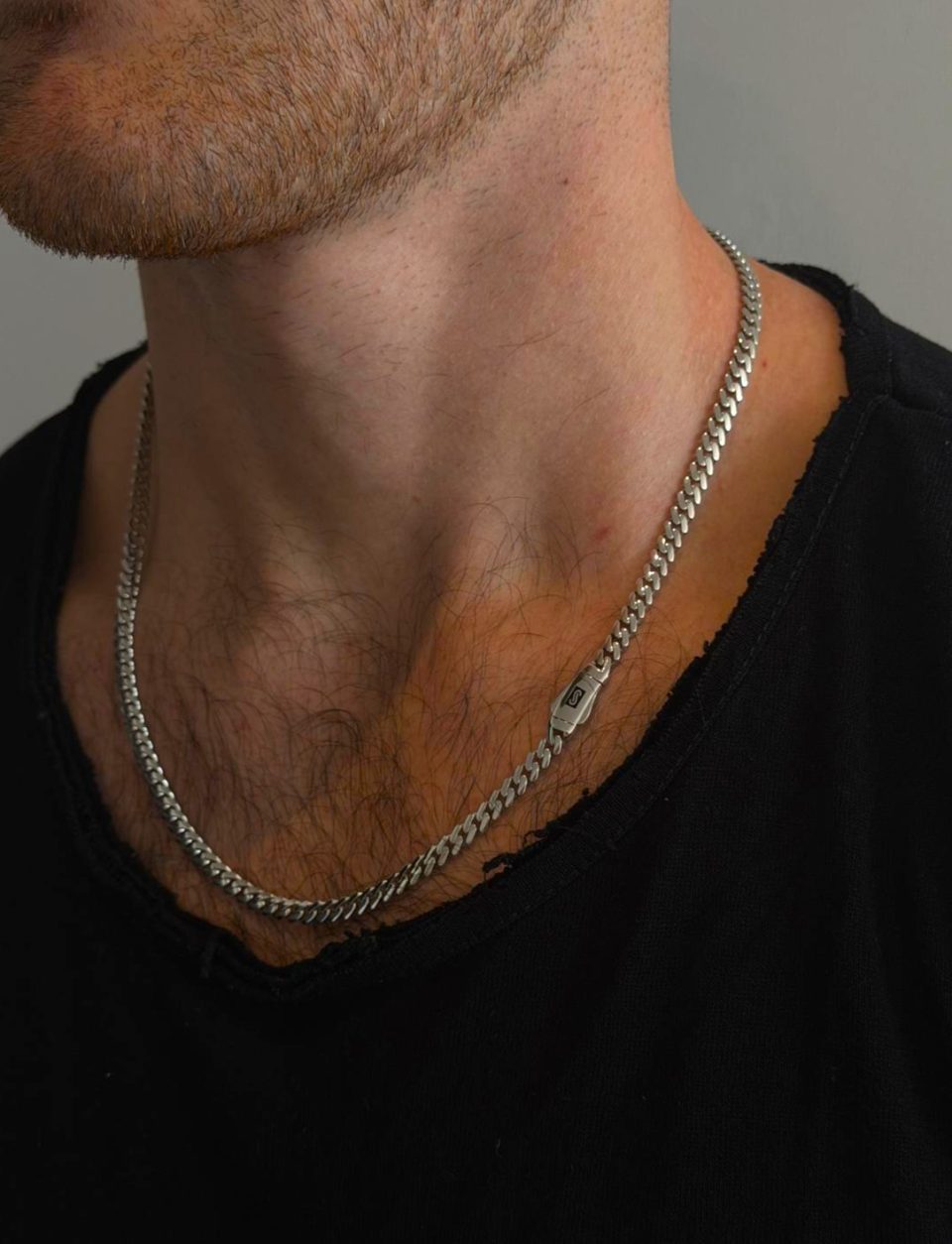 שרשרת גורמט חוליות Cuban Link מזהב לבן 14 קראט