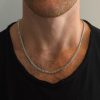 שרשרת גורמט לגבר מזהב לבן 14 קראט Cuban Link מונקו צ'יין