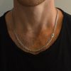 שרשרת גורמט לגבר מזהב לבן 14 קראט - תכשיטי בר-דור