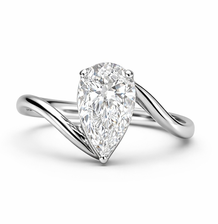 טבעת אירוסין מיוחדת - Pear Twist