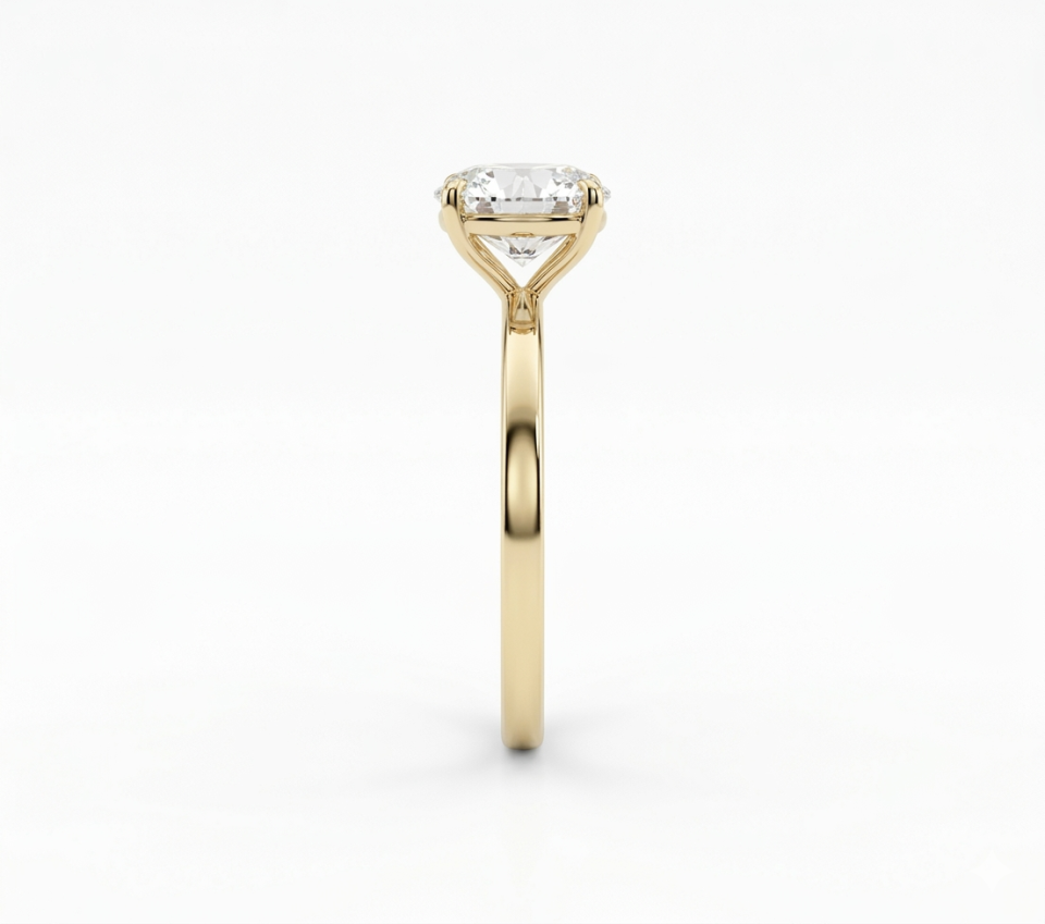 טבעת אירוסין סוליטר יהלום מעבדה 2.61 קראט מבט מהצד - תכשיטי בר-דור