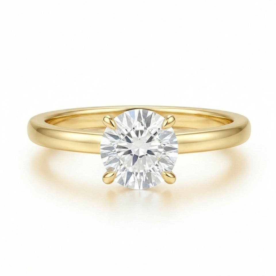 טבעת סוליטר יהלום טבעי 0.50 קראט (GIA)