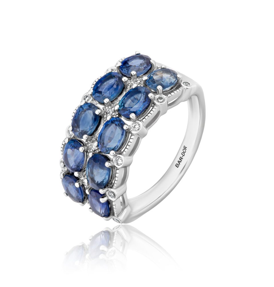 טבעת "ספיר רויאל" - זהב לבן 18 קראט