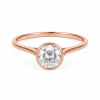 Lab Grown Diamond ring 18K ROSE gold, set with 1 ct round diamond. bezel setting