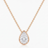 Lab grown diamond chain set with one Pear Shaped Diamond of 3 ct. Bezel Setting. 14K rose gold