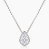 Lab grown diamond chain set with one Pear Shaped Diamond of 3 ct. Bezel Setting. 14K white gold