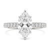 טבעת אירוסין יהלומי מעבדה Marquise Queen, זהב לבן 14 קראט - תכשיטי בר-דור