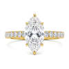 טבעת אירוסין יהלומי מעבדה Marquise Queen, זהב צהוב 14 קראט - תכשיטי בר-דור