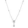 תקריב שרשרת יהלומי מעבדה Flower & Pear זהב לבן 14 קראט - תכשיטי בר-דור